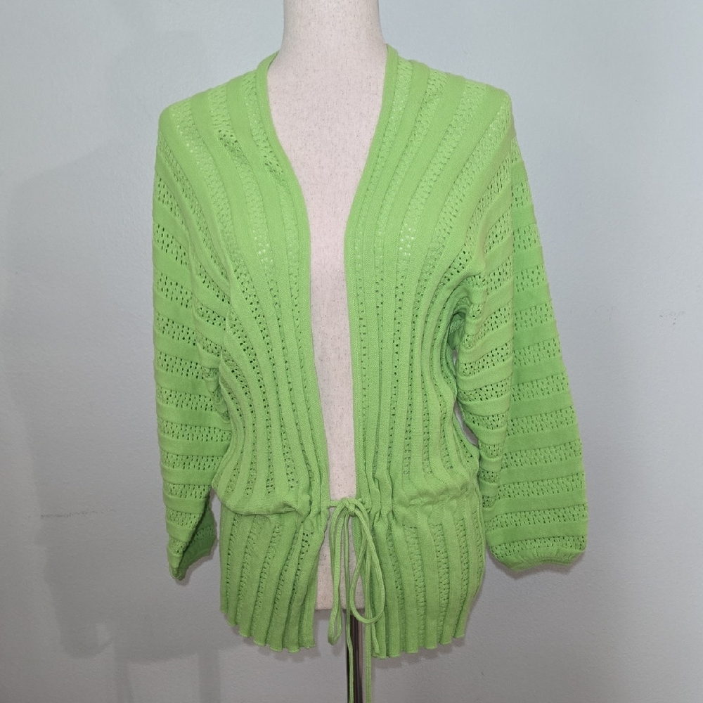 Vibrant Green Knit Cardigan